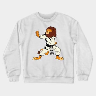 Comic lion does karate Crewneck Sweatshirt